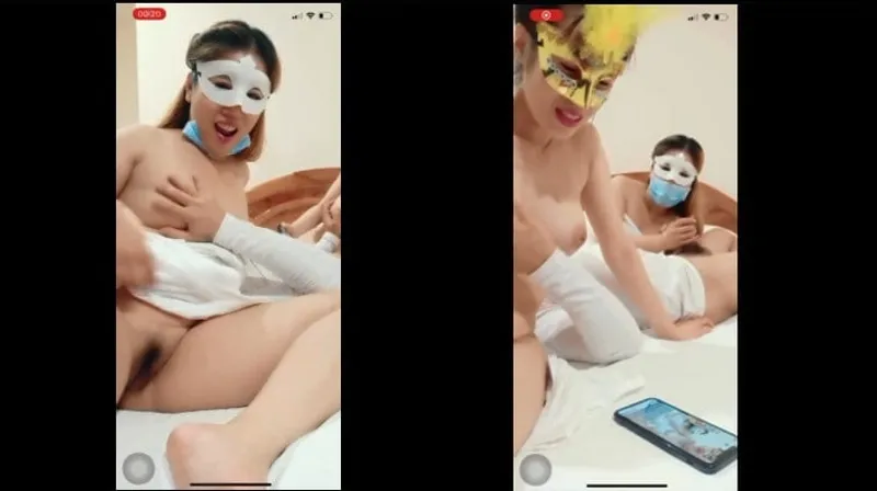 Hai em livestream nện tập thể